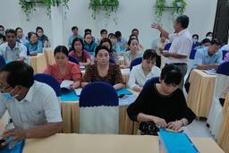 CDC TRÀ VINH: TẬP HUẤN HƯỚNG DẪN CHĂM SÓC VÀ ĐIỀU TRỊ BỆNH NHÂN HIV/AIDS TUYẾN TỈNH, HUYỆN, XÃ